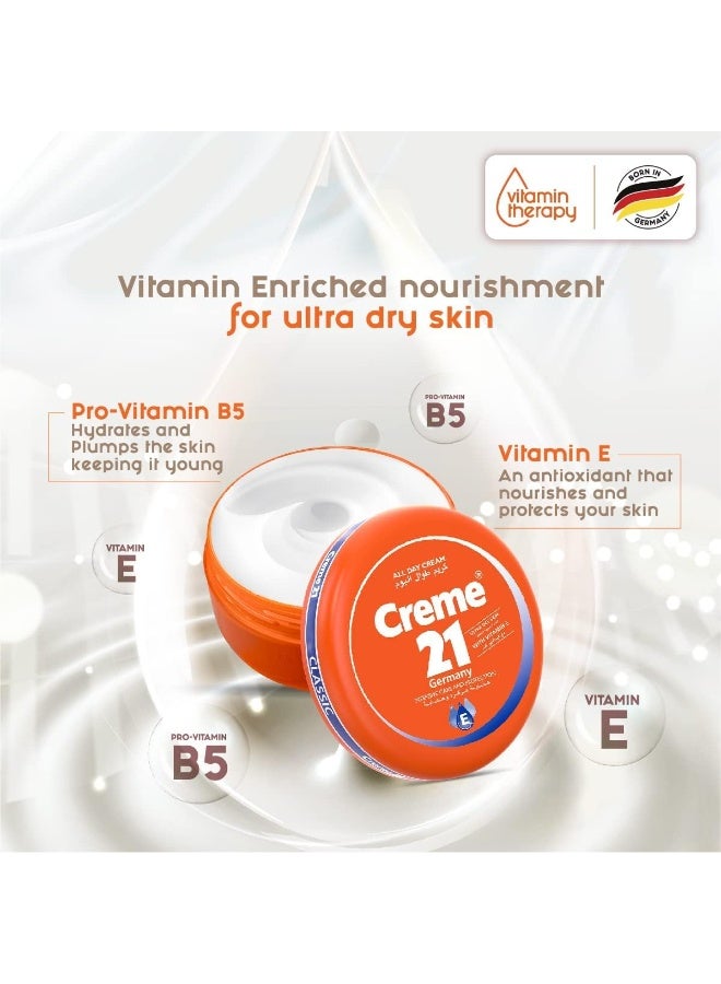 Creme 21 All Day Cream - 150ml | Face, Body & Hand Moisturizer with Vitamin E & Pro B5 | Hydrating Formula for 24 H Intensive Moisturization | Suitable for Dry to Ultra Dry Skin | Made in Germany - Image 3